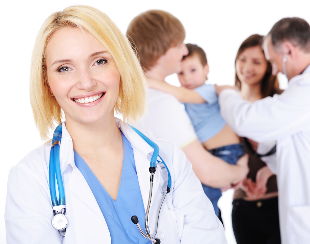 portrait of family standing together