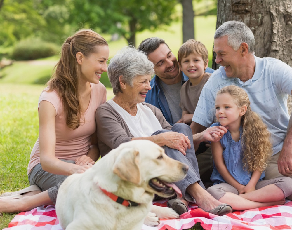 portrait of family standing together